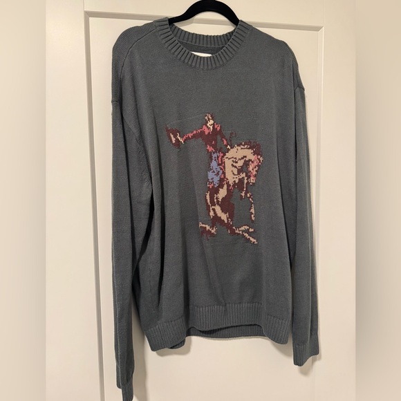 Hollister Sweaters - Hollister Gray Sweater with Cowboy Graphic
